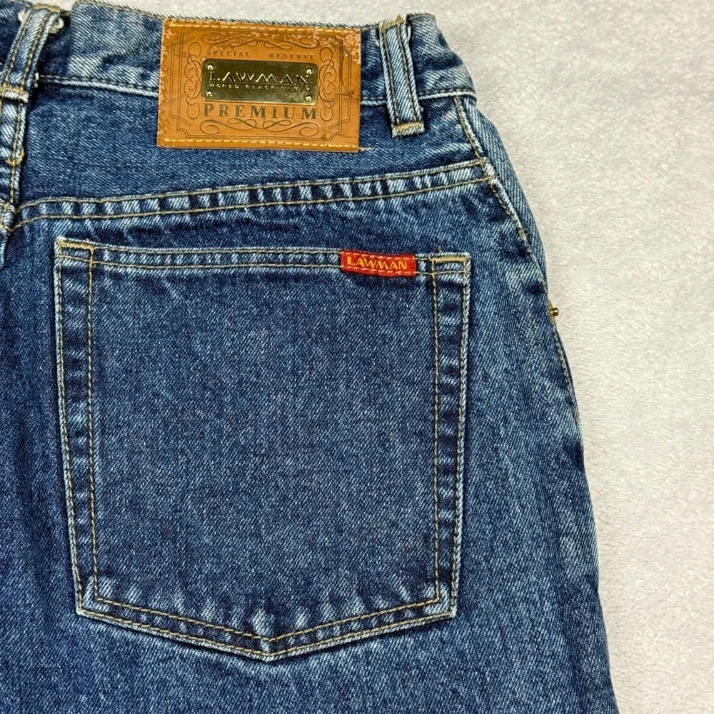 Lawman Denim Jeans Womens 11 Blue High Waisted Straight Leg‎ Vintage 90s Western